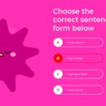 English Class Quiz Template - sentence form wrong answer with option B highlighted in red