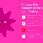 English Class Quiz Template - sentence form incorrect answer with option C in red