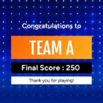 Family Feud Template - Final score slide displaying complete game results and team totals