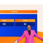 Family Feud Template - Game board slide with clickable answer boxes for interactive gameplay