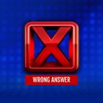 Family Feud Template - Wrong answer slide with red X symbol for incorrect responses