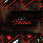 Plantilla de presentación de películas: descripción general de la plantilla completa de PowerPoint y Google Slides de 11 diapositivas con temática cinematográfica.