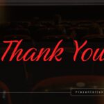 Plantilla de presentación de película: diapositiva de agradecimiento con elegante fondo de teatro para el cierre de la presentación.