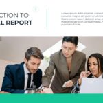 Financial Report Introduction - Team collaboration photo with text overlay