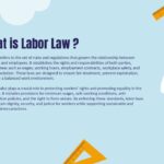Happy Labor Day Labor Law Template - Educational slide with doctor illustration explaining workplace regulations