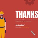 Happy Labor Day Thank You Template - Closing slide with construction worker illustration and appreciation message