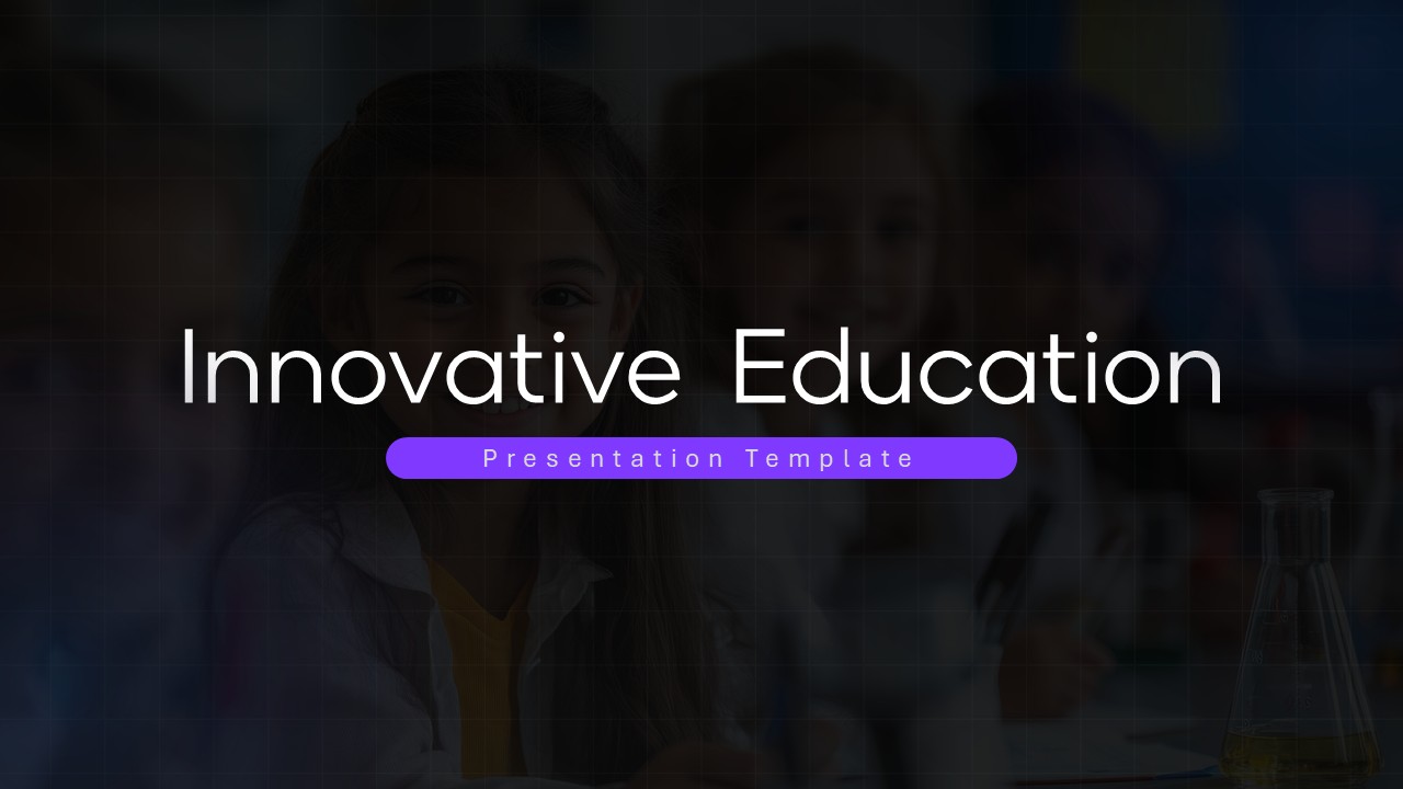 Plantilla de educación innovadora: diapositiva de título para iniciar su presentación educativa moderna de forma profesional.