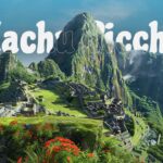 Machu Picchu PowerPoint Template - Clean title slide with mountain landscape background