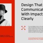 Magazine Template design slide with red background and fashion photo