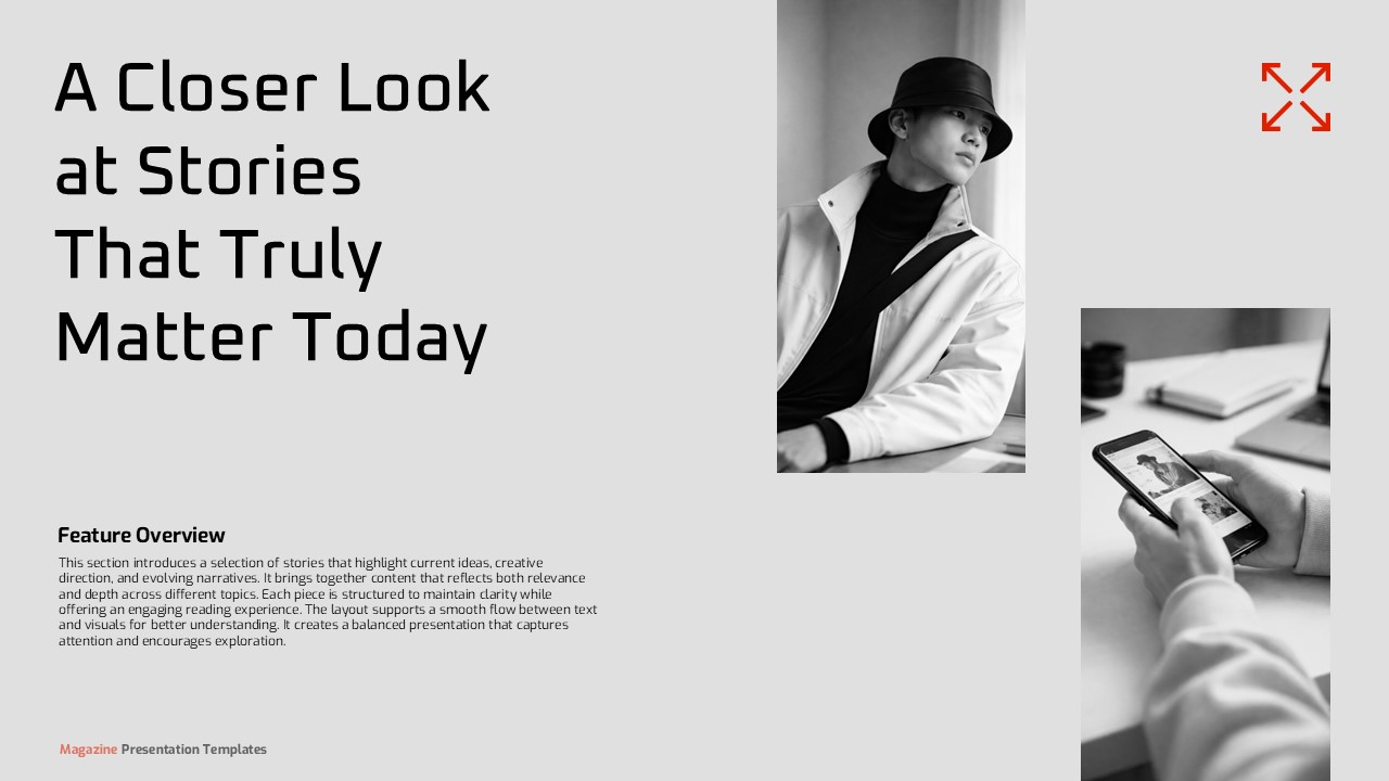 Magazine Layout Template for PowerPoint and Google Slides