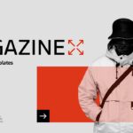 Magazine Template cover slide with logo and fashion model