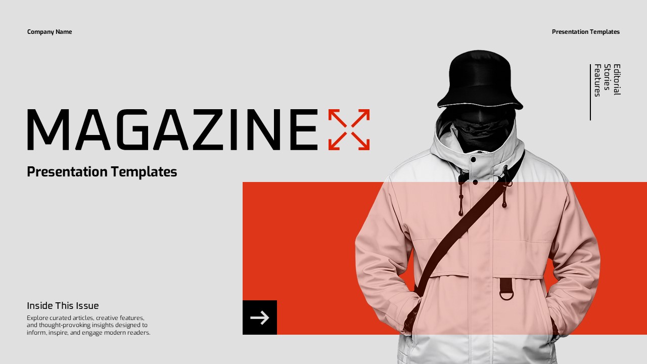 Plantilla de diseño de revista para PowerPoint y Google Slides