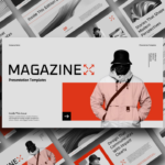 Magazine Layout Template - multiple slides overview with modern design