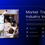 Marketing Plan Template - Market trends analysis slide with industry insights and business meeting imagery