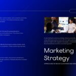 Marketing Plan Template - Strategy framework slide with four strategic points and team collaboration photo