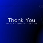 Marketing Plan Template - Thank you closing slide with minimalist blue design and centered text layout