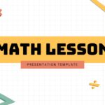 Math Lesson Plan Google Slides Template - Clean title slide with grid paper background and bright yellow banner