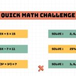 Math Quick Challenge Template - Six-problem grid with algebraic equations and interactive learning elements