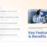 Medical Report Template - Five numbered features from tracking to risk management with medical team imagery