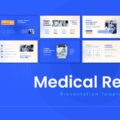 Medical Report Template - Grid showcasing 11 professional slides from dashboards to analytics in blue theme