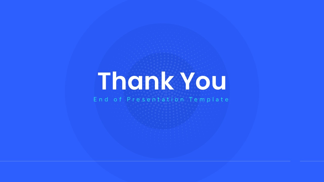 Medical Report Template - Professional closing slide with blue gradient and geometric pattern design