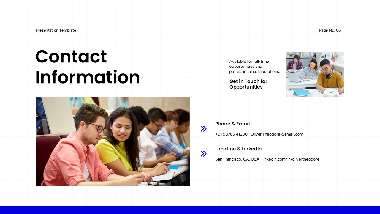 Minimalist Resume Contact Template - Split design connecting professional details with networking collaboration imagery