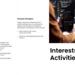 Minimalist Resume Interests Template - Personal attributes showcase enhanced by modern technology and mobile device imagery