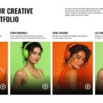 Music Company Profile Template - Portfolio showcase slide to display your music projects and genres