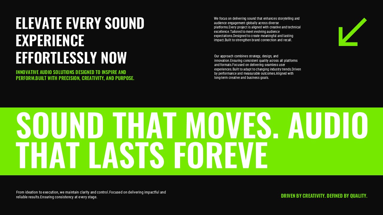 Music Company Profile Template - Value proposition slide to emphasize lasting impact of your audio solutions