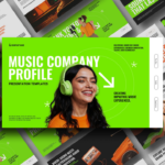 Music Company Profile Template - Complete 11-slide presentation overview for audio and entertainment businesses