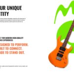 Music Company Profile Template - Brand identity slide to showcase how you amplify clients' unique sound