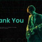 Music Concert Thank You Template - Closing slide with guitarist image and gratitude message