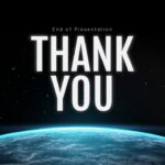 NASA Moon Base Template - closing slide with large THANK YOU text on black space background with Earth curve
