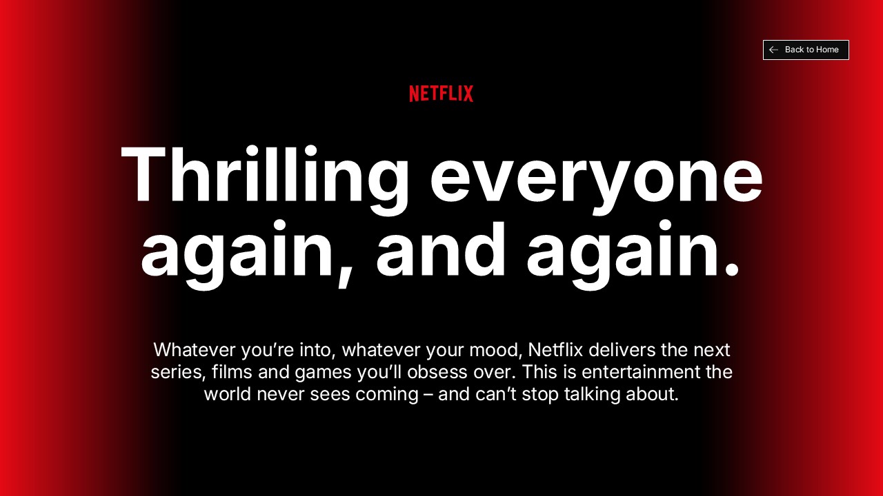 Netflix Template - Content discovery slide with 'Your Next Favorite Show' headline and thumbnail grid