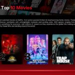 Netflix Template - Global content rankings slide with numbered content thumbnails and statistics