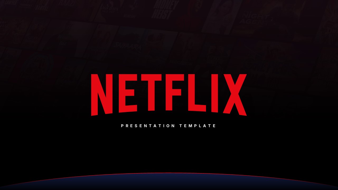 Netflix Template - Main overview slide showing multiple template layouts and Netflix branding elements