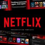 Netflix Template - Title slide with Netflix logo on red and black gradient background