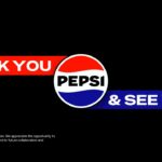 Pepsi Thank You Template - Minimalist design centers iconic logo between red-blue thank you message on black background