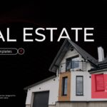 Real Estate Pitch Deck Template - Professional cover slide with modern house and company branding