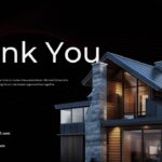 Real Estate Thank You Template - Professional closing slide with contact information and architecture