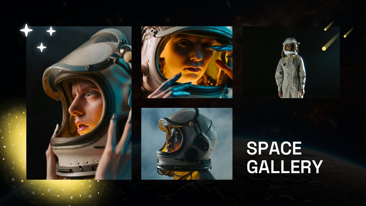 Space Template - Image gallery slide to showcase multiple space photos and visual content