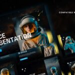 Space Template - Professional cover slide to introduce space exploration and astronomy presentations