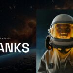 Space Template - Professional closing slide to end space exploration presentations with thanks