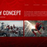 Spider-Man Story Concept Template - New beginning slide with dual image panels and narrative focus