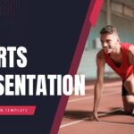 Sports PowerPoint Template - Bold title slide showcasing athlete in starting position with modern geometric design