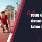 Sports PowerPoint Template - Inspirational quote slide with athlete in starting position and motivational message