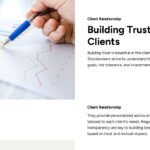 Stockbrokers Philosophy Client Trust - Personal touch shown through hands-on financial chart analysis and planning