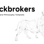 Stockbrokers Philosophy Template - Bold title presentation with striking geometric bull wireframe illustration