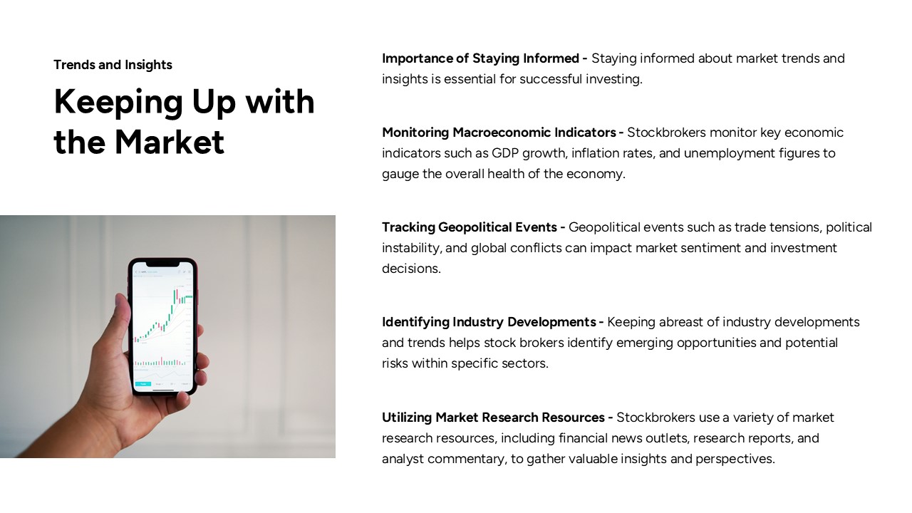 Stockbrokers Philosophy Market Trends - Mobile chart monitoring demonstrates real-time market awareness strategies