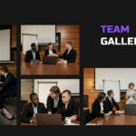 Team Introduction Template - Team gallery with workplace collaboration photos